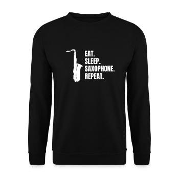 Saxofon Musik Saxophon Instrument Saxophonist - Unisex Pullover - Schwarz - Vorne - Alina (178cm) & Michal (187cm)