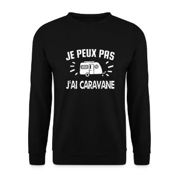 je peux pas j'ai caravane - Sweat-shirt Unisexe - noir - Devant - Alina (178cm) & Michal (187cm)