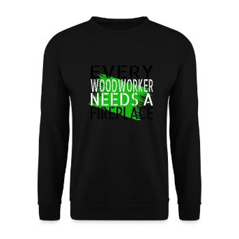 funny woodworking daddesign tree feller geek - Unisex Pullover - Schwarz - Vorne - Alina (178cm) & Michal (187cm)