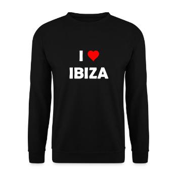 I love Ibiza - Spanien - Spain - Balearen - Unisex Pullover - Schwarz - Vorne - Alina (178cm) & Michal (187cm)