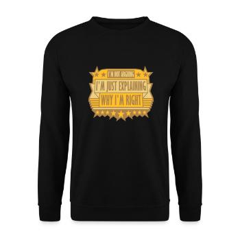 I m not arguing - Unisex Sweatshirt - black - Front - Alina (178cm) & Michal (187cm)