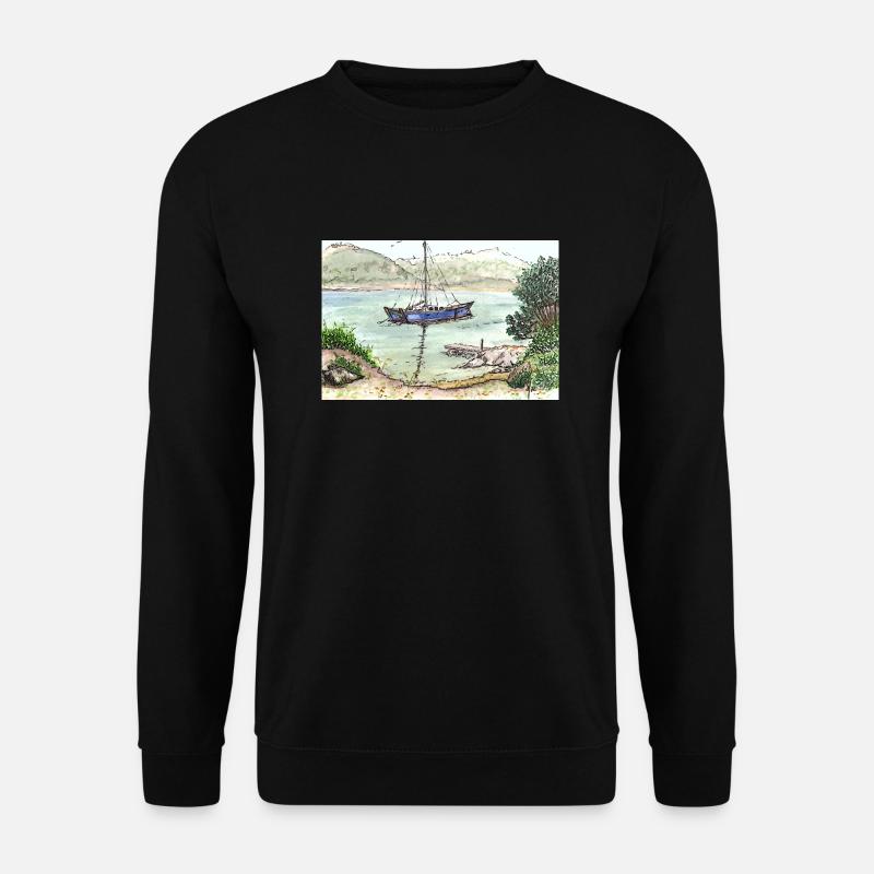 Segelboot - Unisex Pullover - Schwarz