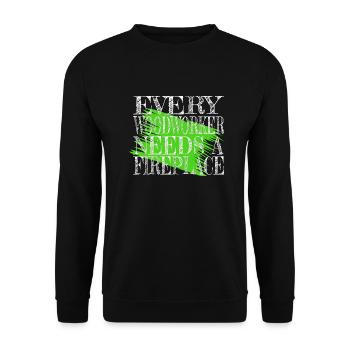 carpenter joke bday woodcutter - Unisex Sweatshirt - black - Front - Alina (178cm) & Michal (187cm)