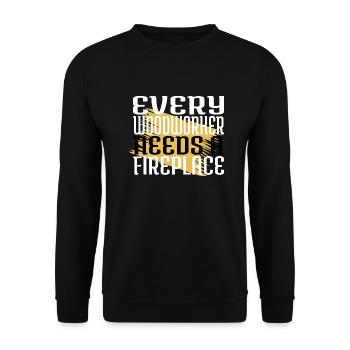 tronçonneuse charpentier casque de sécurité humour abattage - Sweat-shirt Unisexe - noir - Devant - Alina (178cm) & Michal (187cm)