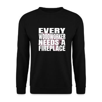 union charpentier amour cutter forestier charpentier scie - Sweat-shirt Unisexe - noir - Devant - Alina (178cm) & Michal (187cm)