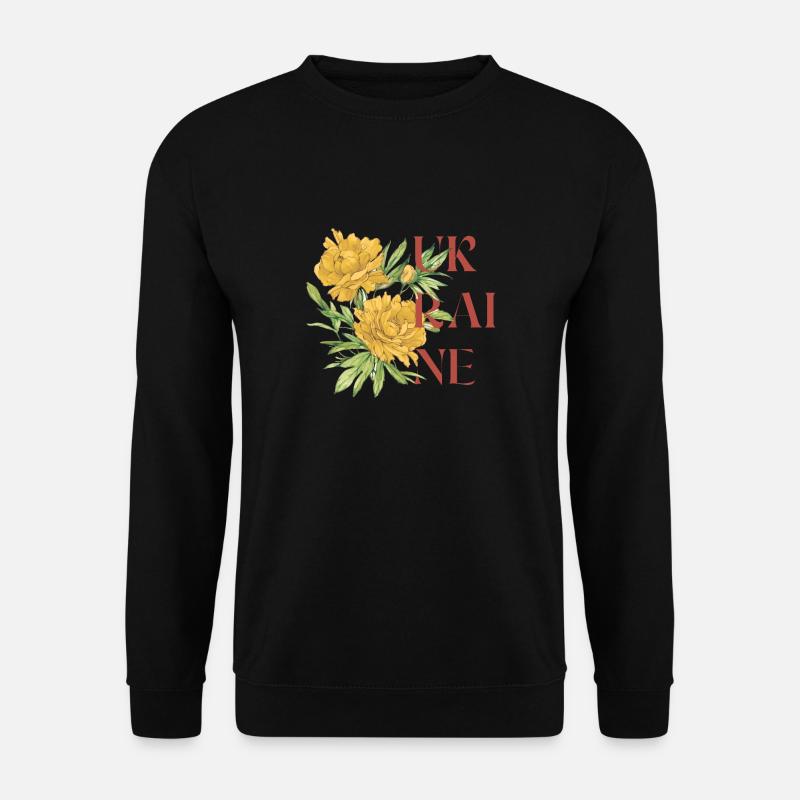Ukrainische gelbe Blumen - Unisex Pullover - Schwarz