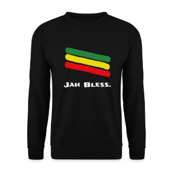 Jah Bénis. Rasta - Sweat-shirt Unisexe - noir - Devant - Alina (178cm) & Michal (187cm)