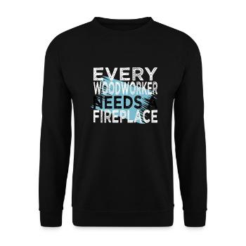 apprentice tree feller quote woodworking badge - Unisex Pullover - Schwarz - Vorne - Alina (178cm) & Michal (187cm)