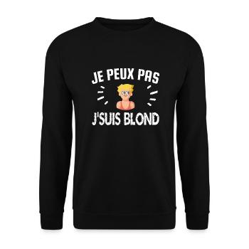 je peux pas je suis blond - Sweat-shirt Unisexe - noir - Devant - Alina (178cm) & Michal (187cm)