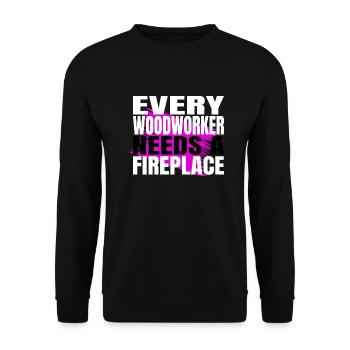 funny woodworking daddesign carpentry - Unisex Pullover - Schwarz - Vorne - Alina (178cm) & Michal (187cm)