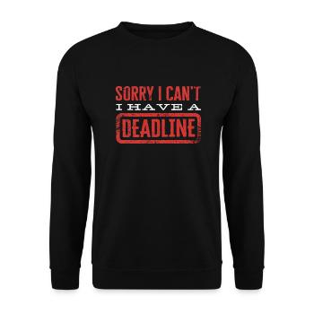 Journalist Journalism Sorry I Cant I Have A - Unisex Pullover - Schwarz - Vorne - Alina (178cm) & Michal (187cm)