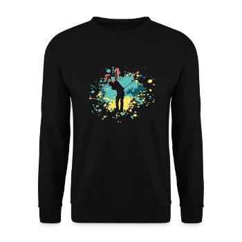 Joueur de golf Color Splash - Sweat-shirt Unisexe - noir - Devant - Alina (178cm) & Michal (187cm)