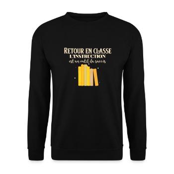 Retour en classe - Sweat-shirt Unisexe - noir - Devant - Alina (178cm) & Michal (187cm)