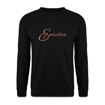 Name Emelia - Unisex Sweatshirt - black - Front - Alina (178cm) & Michal (187cm)
