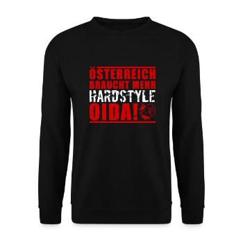 Österreich Hardstyle - Unisex Pullover - Schwarz - Vorne - Alina (178cm) & Michal (187cm)