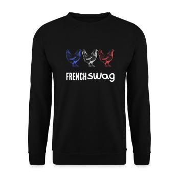 FRENCH swag 3 poules - Sweat-shirt Unisexe - noir - Devant - Alina (178cm) & Michal (187cm)