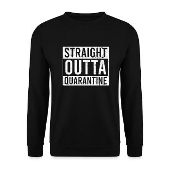 Straight outta quarantine white - Unisex Pullover - Schwarz - Vorne - Alina (178cm) & Michal (187cm)