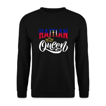 Haïti Reine Haïti Haïti Drapeau - Sweat-shirt Unisexe - noir - Devant - Alina (178cm) & Michal (187cm)