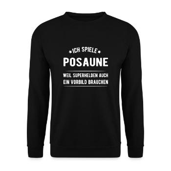 Posaune - Unisex Pullover - Schwarz - Vorne - Alina (178cm) & Michal (187cm)
