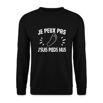 je peux pas je suis pieds nus - Sweat-shirt Unisexe - noir - Devant - Alina (178cm) & Michal (187cm)