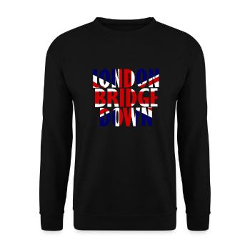 London Bridge Down zum Gedenken an Queen Elizabeth - Unisex Pullover - Schwarz - Vorne - Alina (178cm) & Michal (187cm)