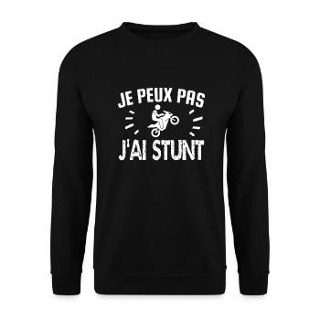 je peux pas j'ai stunt - Sweat-shirt Unisexe - noir - Devant - Alina (178cm) & Michal (187cm)