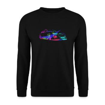 rs6 bunt - Unisex Pullover - Schwarz - Vorne - Alina (178cm) & Michal (187cm)