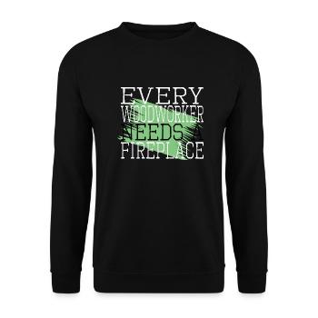 cabinetmaker wood mason joke bday - Unisex Sweatshirt - black - Front - Alina (178cm) & Michal (187cm)
