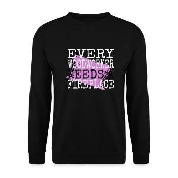 humor lumberjack hearbeat wood - Unisex Sweatshirt - black - Front - Alina (178cm) & Michal (187cm)