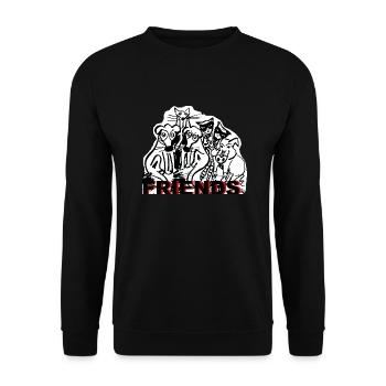 ZoffArt FRIENDS - Unisex Pullover - Schwarz - Vorne - Alina (178cm) & Michal (187cm)