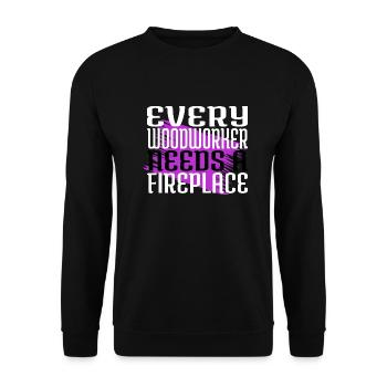 carpenter funny tshirts statement lumber - Unisex Pullover - Schwarz - Vorne - Alina (178cm) & Michal (187cm)