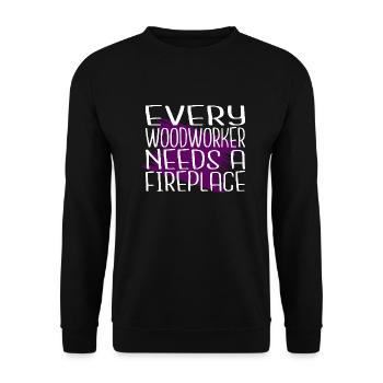 menuiserie heureux forestier forestier - Sweat-shirt Unisexe - noir - Devant - Alina (178cm) & Michal (187cm)