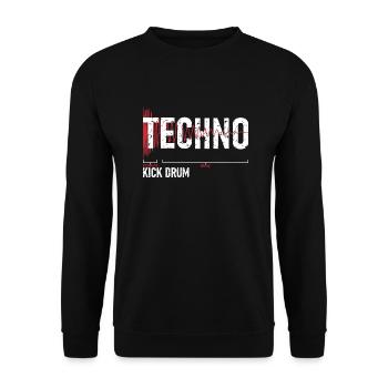 Techno Kick Drum - キックドラム - Unisex Pullover - Schwarz - Vorne - Alina (178cm) & Michal (187cm)