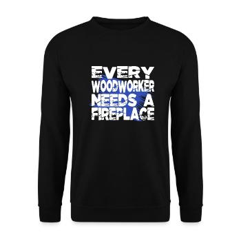 forest work chainsaw carpenter girl tshirts - Unisex Sweatshirt - black - Front - Alina (178cm) & Michal (187cm)