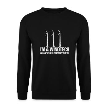 Wind turbine technician wind farm wind power - Unisex Sweatshirt - black - Front - Alina (178cm) & Michal (187cm)