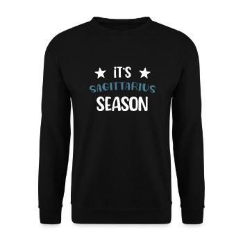 It's sagittarius season original gift zodiac sign - Sweat-shirt Unisexe - noir - Devant - Alina (178cm) & Michal (187cm)
