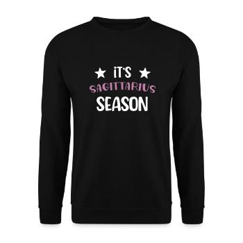 It's sagittarius season original gift zodiac sign - Sweat-shirt Unisexe - noir - Devant - Alina (178cm) & Michal (187cm)