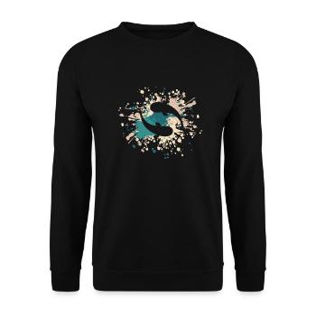 Éclaboussure de couleur de poisson - Sweat-shirt Unisexe - noir - Devant - Alina (178cm) & Michal (187cm)
