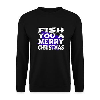 Christmas Tree Dinosaur Moon - Unisex Sweatshirt - black - Front - Alina (178cm) & Michal (187cm)