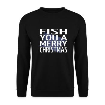 Pêche à la ligne Bateau de Noël Cadeau Ordinateur - Sweat-shirt Unisexe - noir - Devant - Alina (178cm) & Michal (187cm)