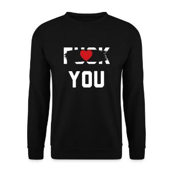Fuck you Love You - Unisex Pullover - Schwarz - Vorne - Alina (178cm) & Michal (187cm)