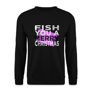 sea bass fishing tshirts beard fish hook axie fish - Unisex Pullover - Schwarz - Vorne - Alina (178cm) & Michal (187cm)
