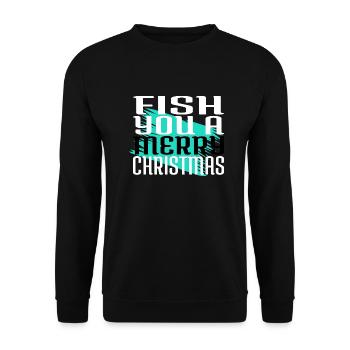 Poissons Acheter Comic Bodybuilding Santa Gift Geek - Sweat-shirt Unisexe - noir - Devant - Alina (178cm) & Michal (187cm)