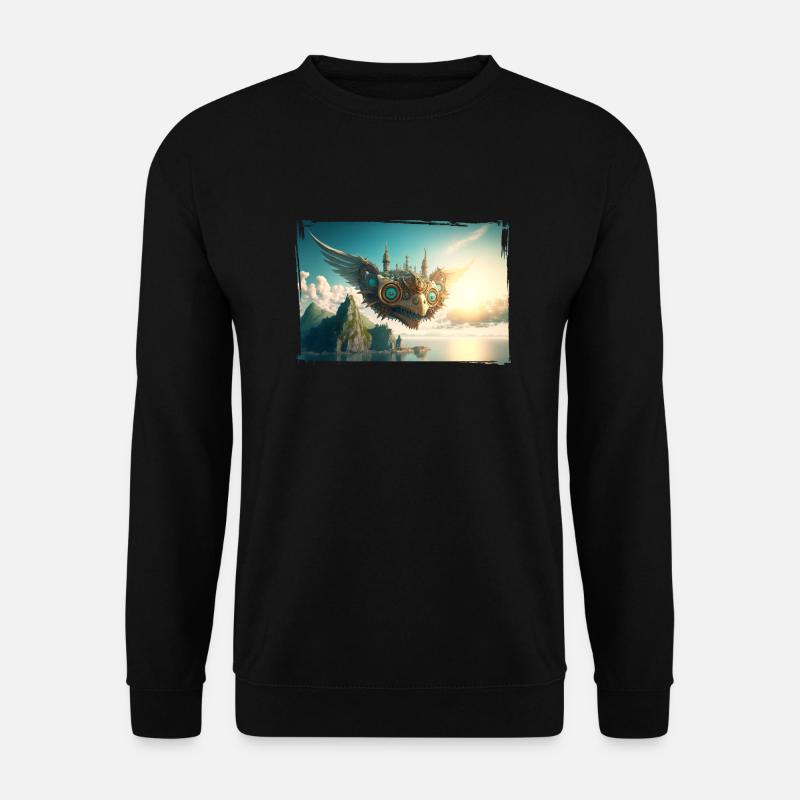 Steampunk Flugzeug - Unisex Pullover - Schwarz