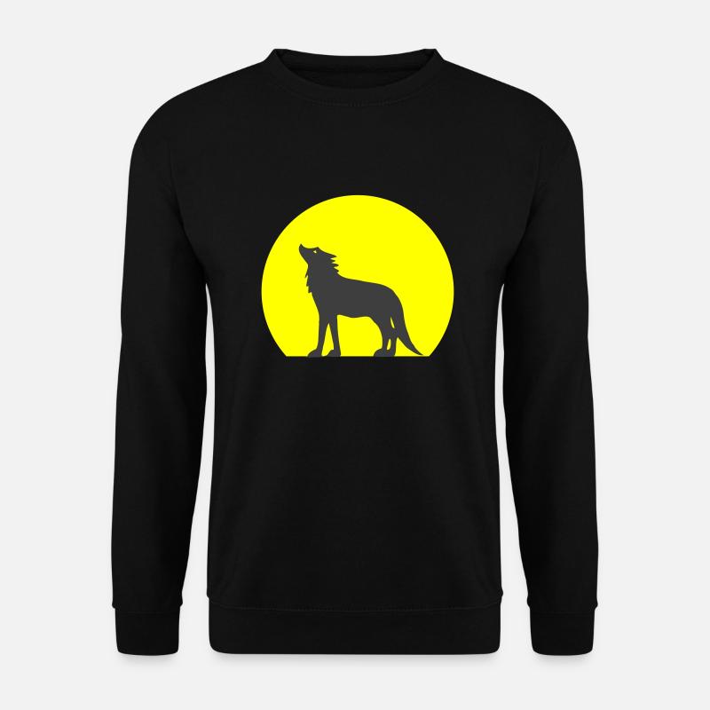 silhouette wolf and moon - Unisex Sweatshirt - black
