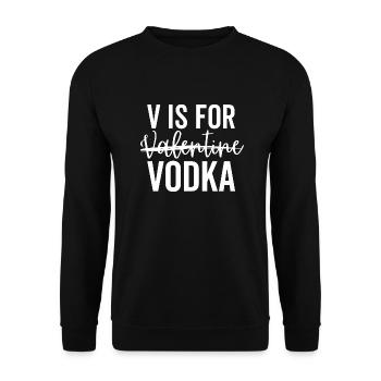 V wie Valentine Vodka - Unisex Pullover - Schwarz - Vorne - Alina (178cm) & Michal (187cm)