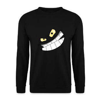 Comic Smiley Gesicht - Unisex Pullover - Schwarz - Vorne - Alina (178cm) & Michal (187cm)