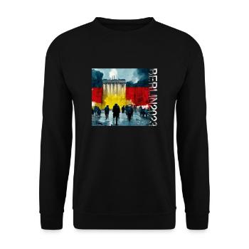 Berlins neue Mitte 192 - Unisex Pullover - Schwarz - Vorne - Alina (178cm) & Michal (187cm)