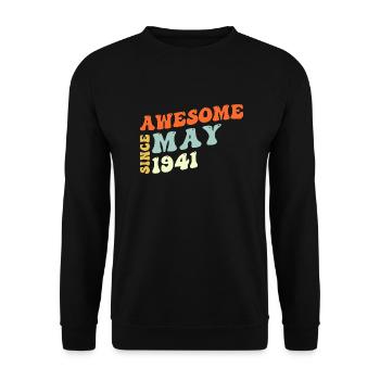 Groovy 82 Years Old Awesome Since May 1941 82nd - Unisex Sweatshirt - black - Front - Alina (178cm) & Michal (187cm)