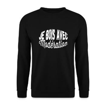 Je bois avec modération, je suis modération - Sweat-shirt Unisexe - noir - Devant - Alina (178cm) & Michal (187cm)